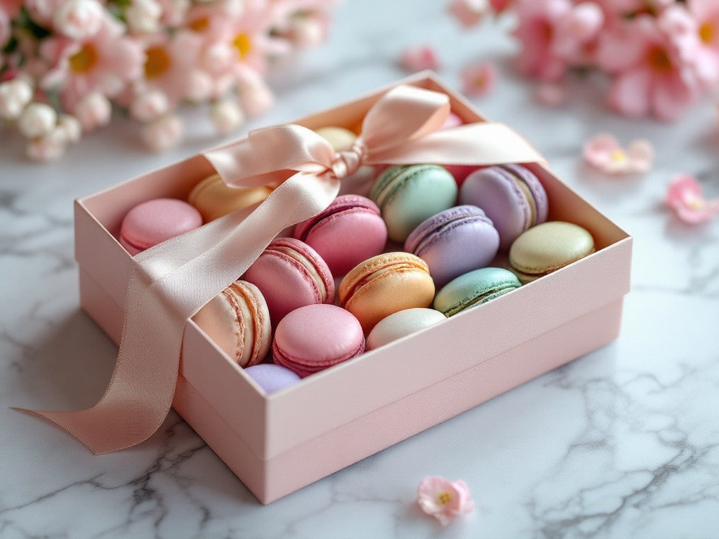 gave til henne, makroner som gave