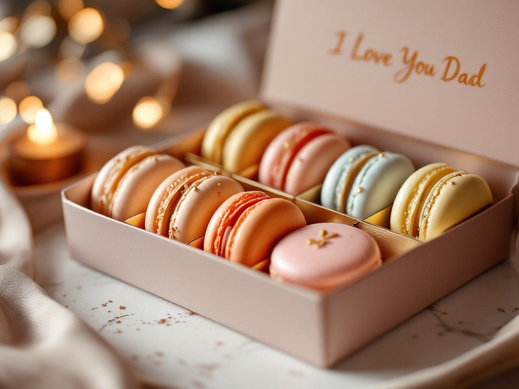 jeg er glad i deg pappa, farsdag, makroner som gave